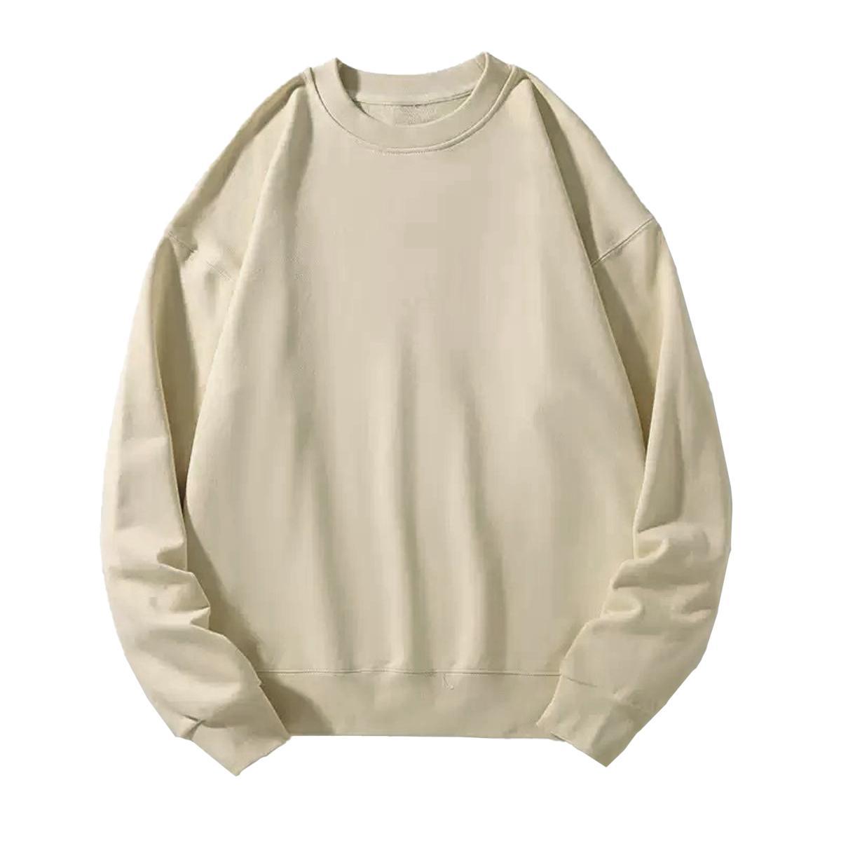 Holafish Crewneck Sweatshirt, No Print, Sand, front flat lay.