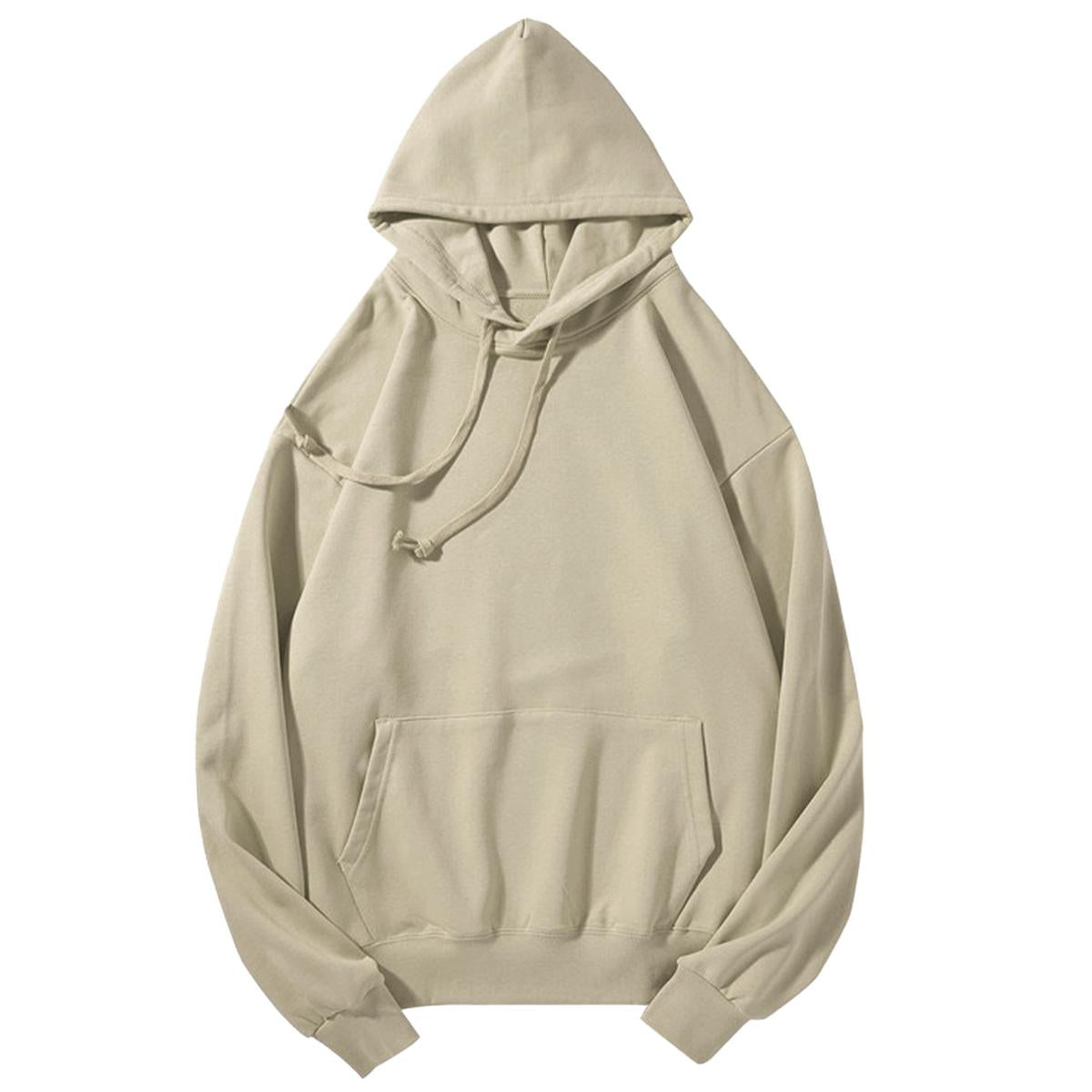 Holafish Everyday Fleece Hoodie, No Print, Sand, front flat lay.