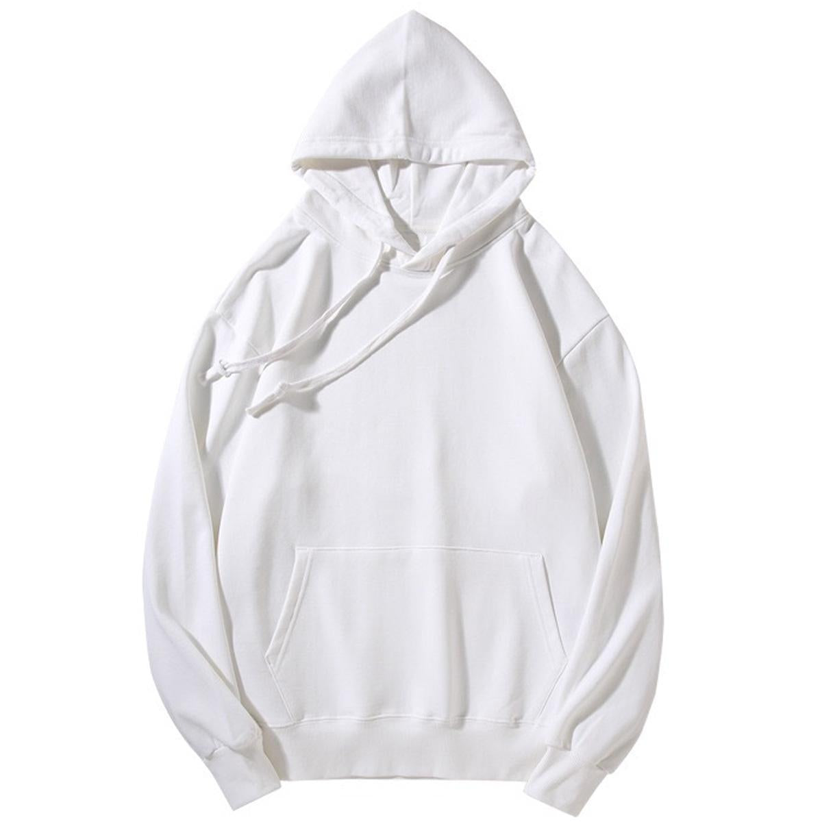 Holafish Everyday Fleece Hoodie, No Print, White, front flat lay.