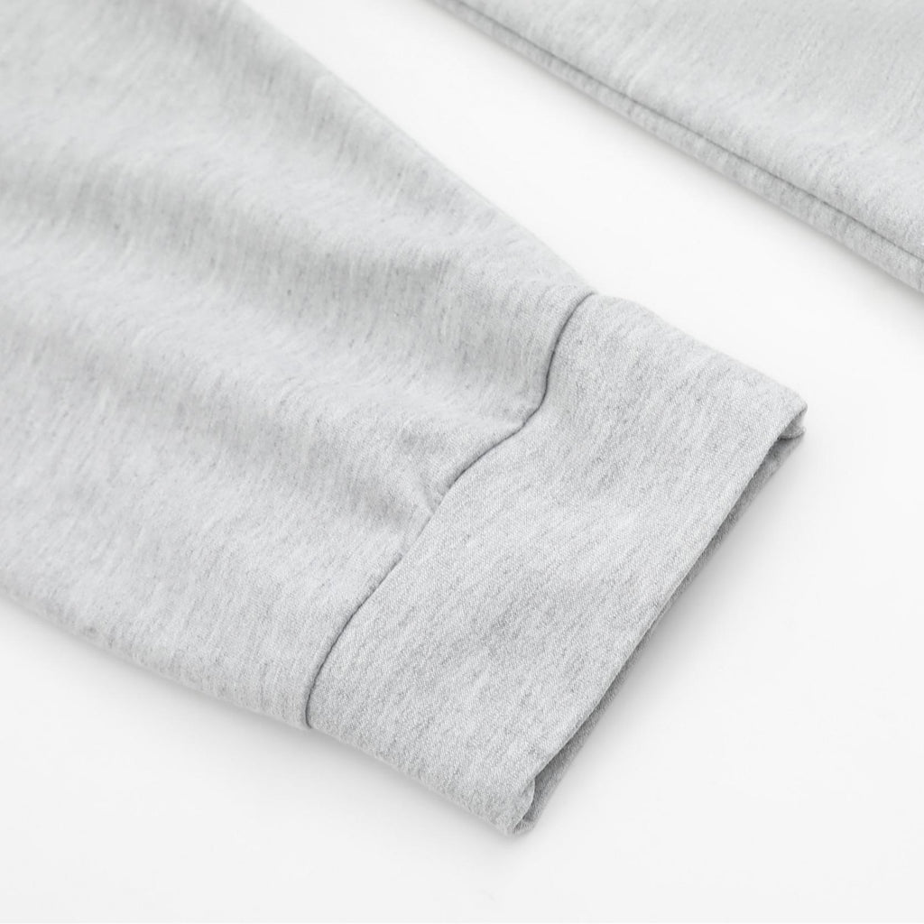 Holafish Graphic Crewneck Sweatshirt, Ghost Lace Bow, Gray, cuff detail.