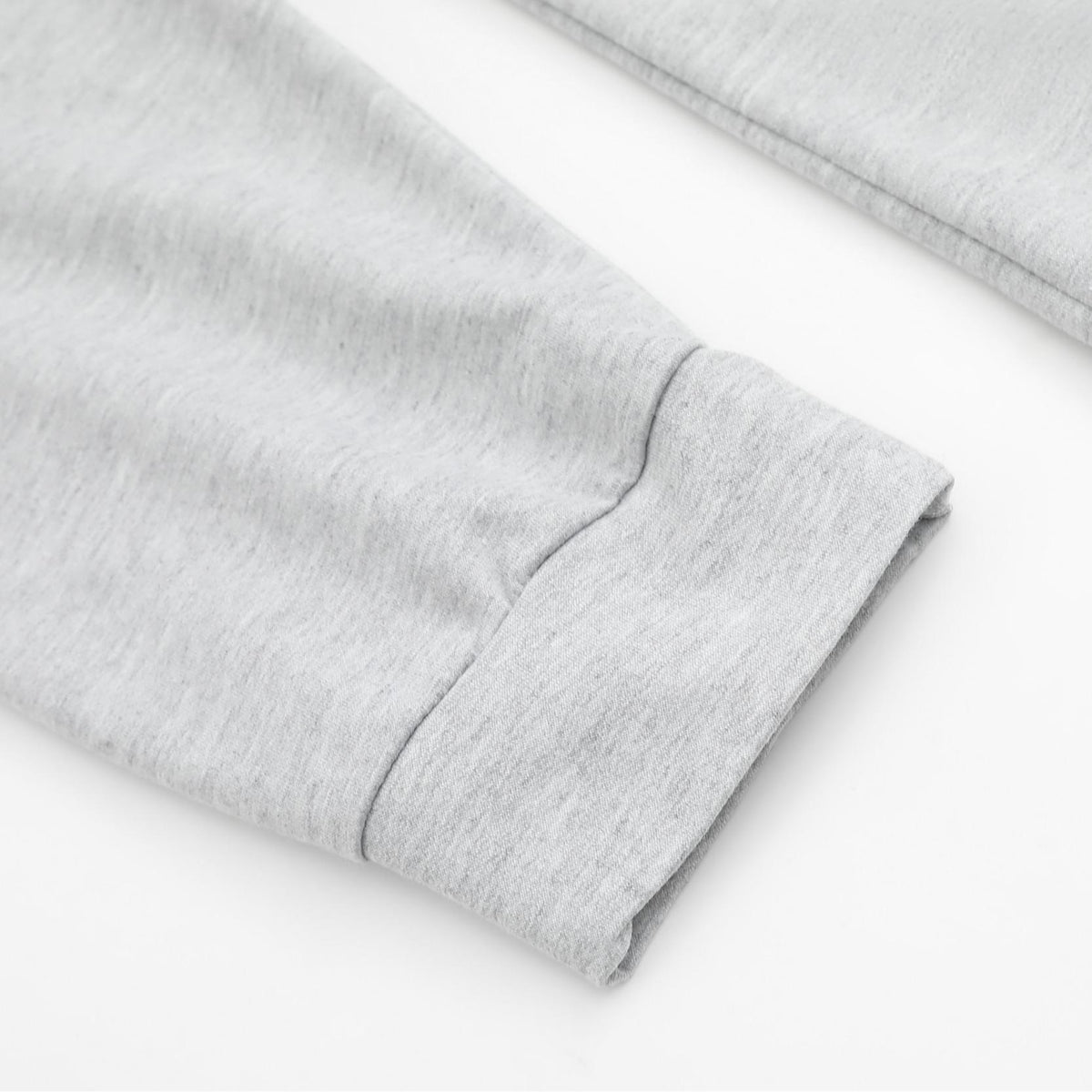 Holafish Graphic Crewneck Sweatshirt, Ghost Lace Bow, Gray, cuff detail.