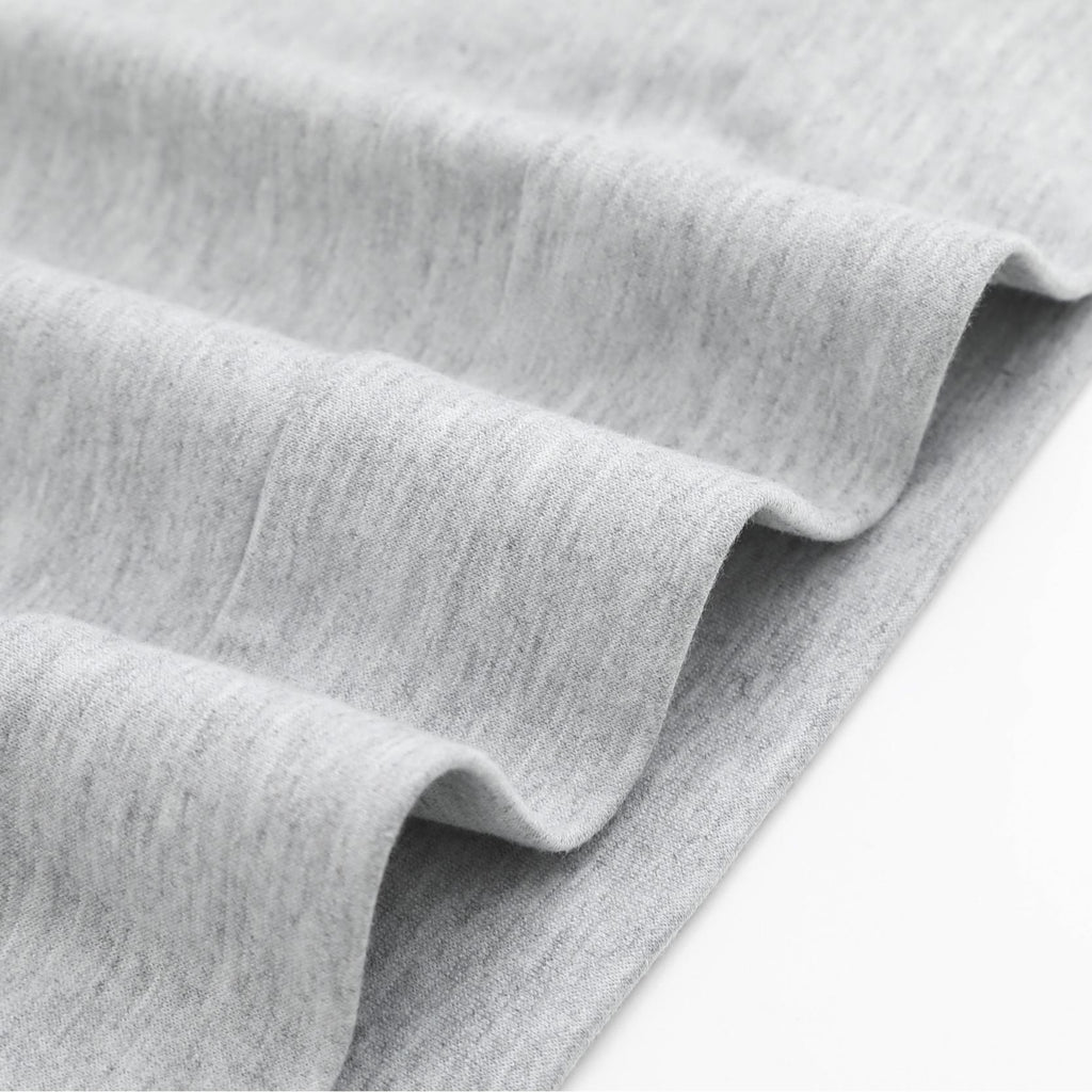 Holafish Graphic Crewneck Sweatshirt, Ghost Lace Bow, Gray, fabric texture detail.