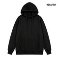 Holafish Fleece Hoodie, No Print, Black, front flat lay.