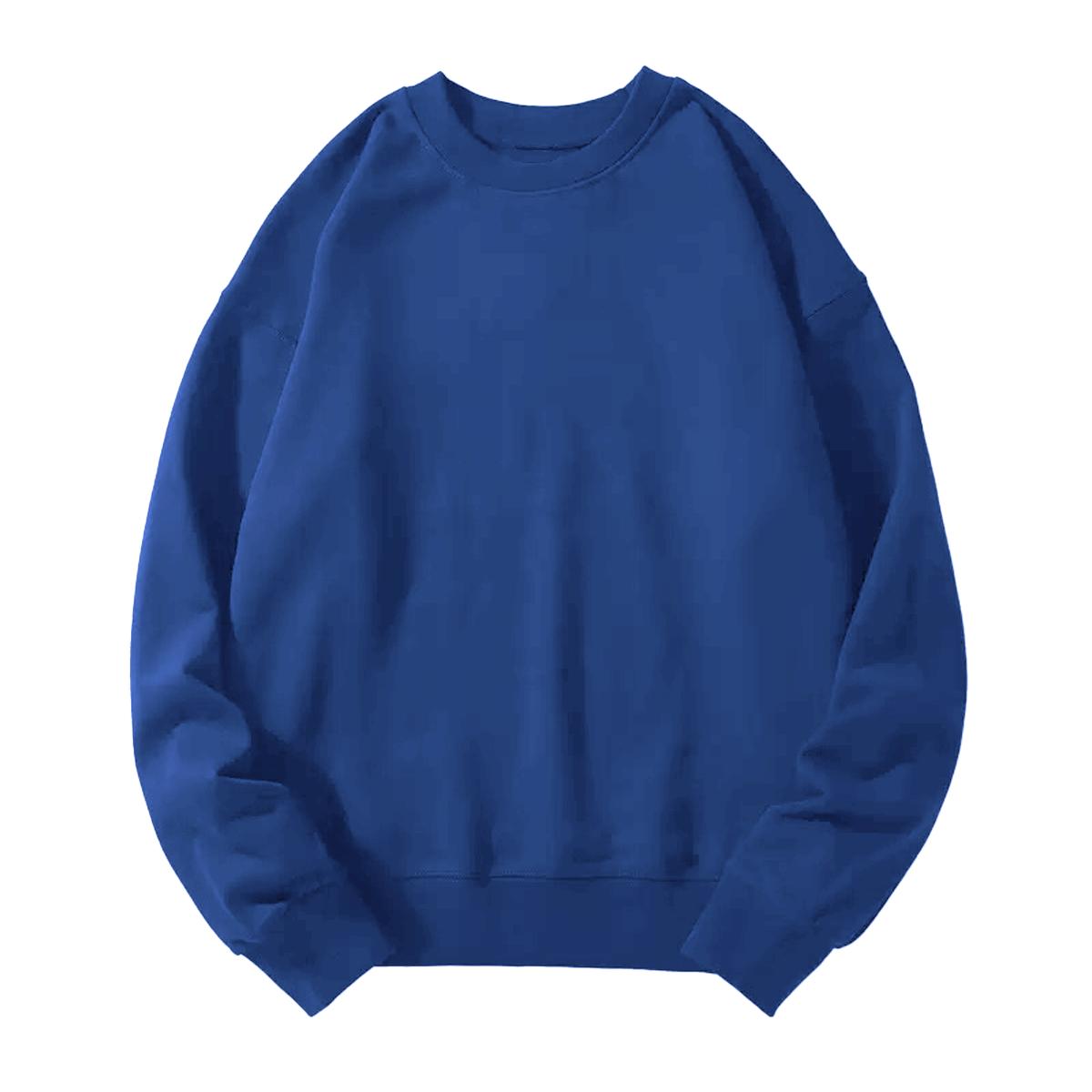 Holafish Crewneck Sweatshirt, No Print, Royal Blue, front flat lay.