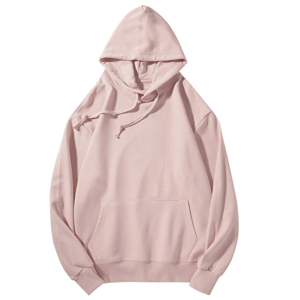 Holafish Everyday Fleece Hoodie, No Print, Pink, front flat lay.