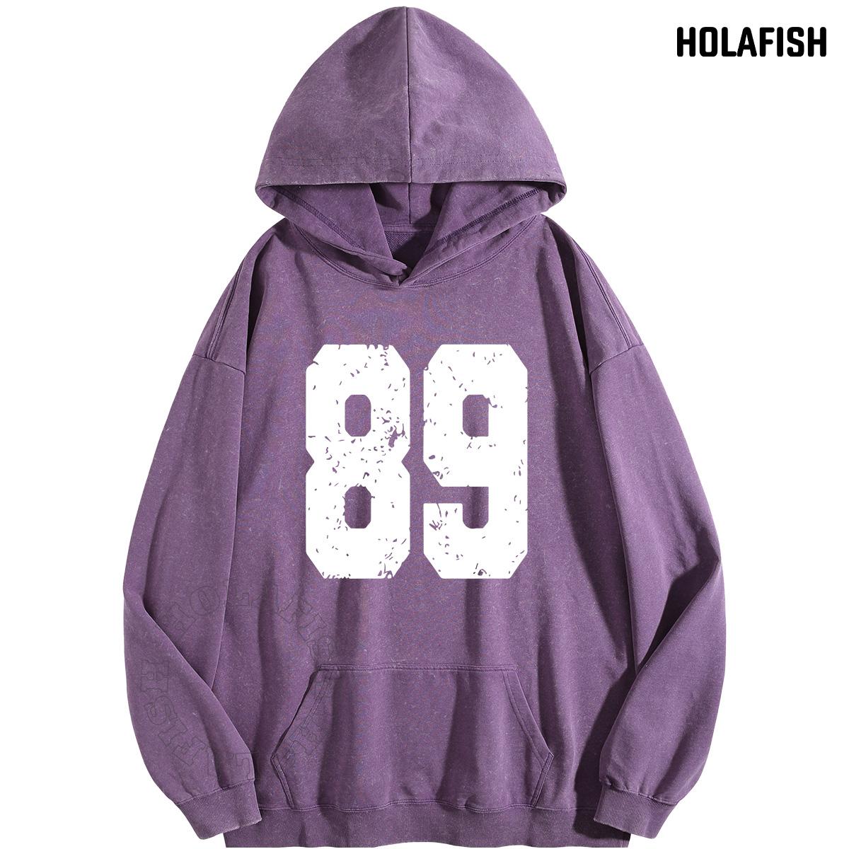 Holafish Acid-Wash Hoodie, 89, Purple, front flat lay.