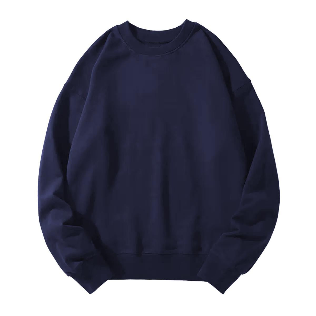 Holafish Crewneck Sweatshirt, No Print, Navy, front flat lay.