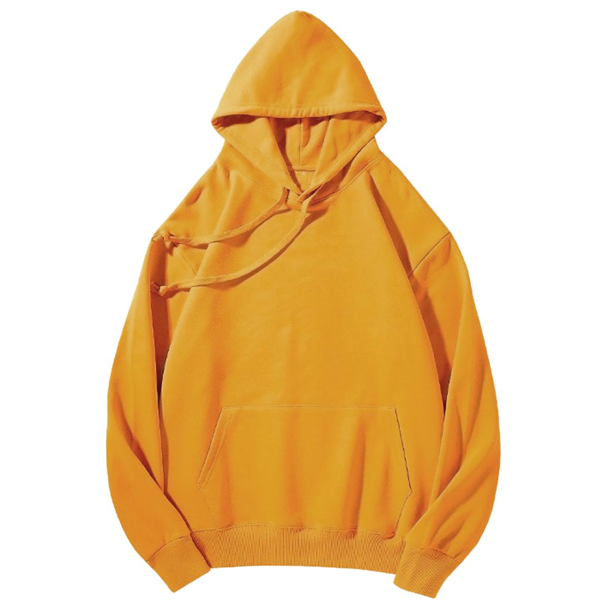 Holafish Everyday Fleece Hoodie, No Print, Gold, front flat lay.