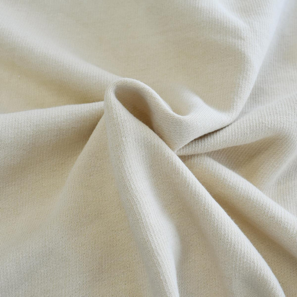 Holafish Everyday Fleece Hoodie, No Print, Sand, fabric texture detail.